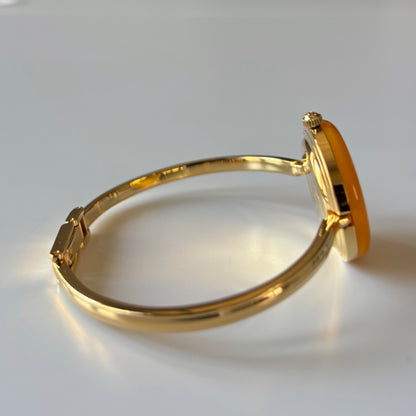 Gucci 1990s Interchangeable Bezel Gold Plated Bangle Watch with 12 bezels, case