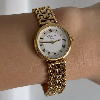 Dior 1990s Seashell Dial Round Watch