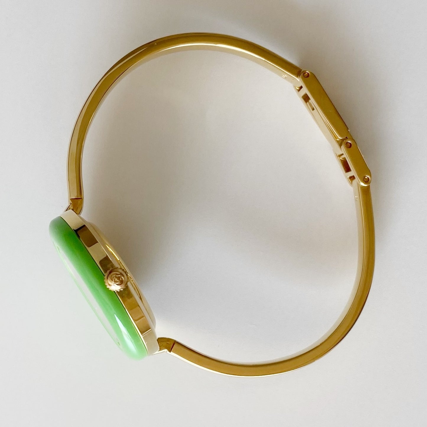 Gucci 1990s Interchangeable Bezel Gold Plated Bangle Watch with 12 bezels, case (Small)