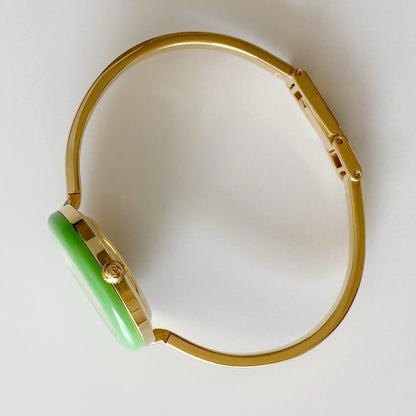 Gucci 1990s Interchangeable Bezel Gold Plated Bangle Watch with 12 bezels, case (Small)