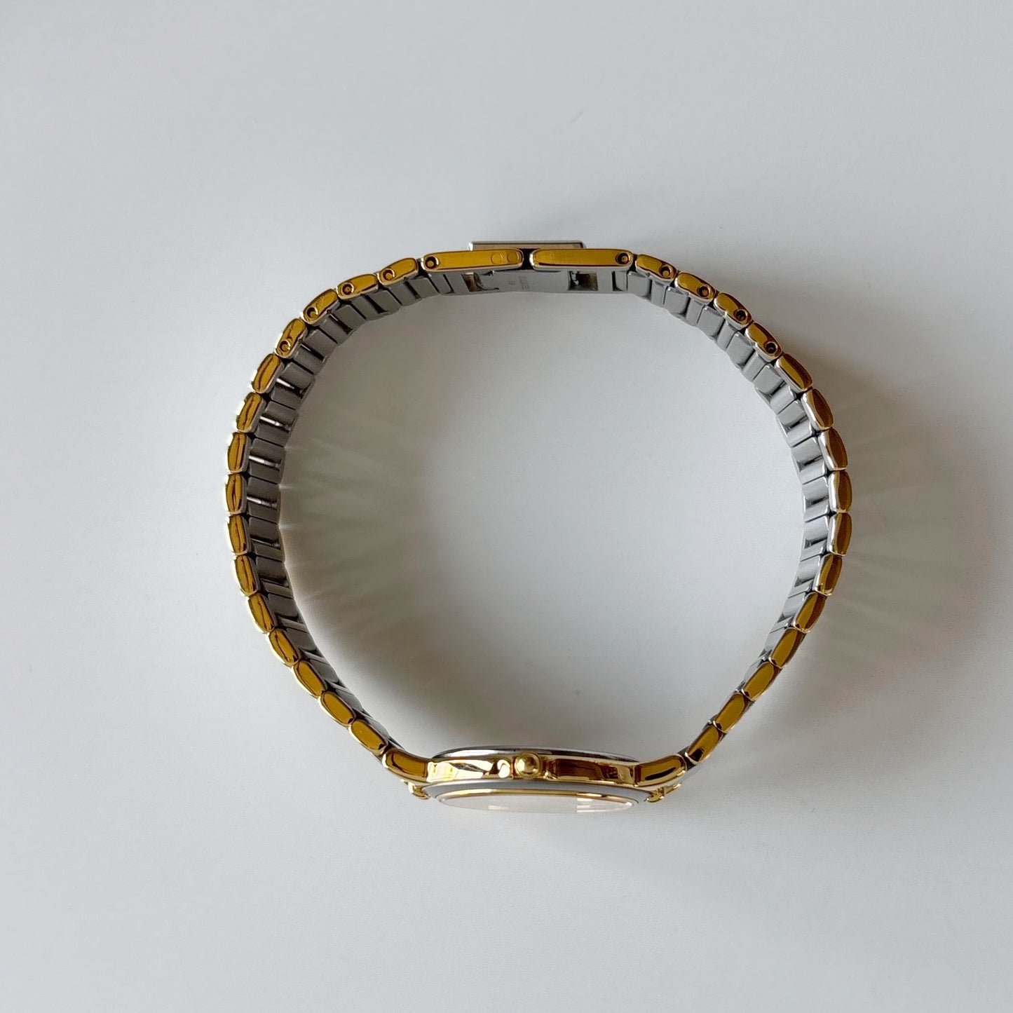 Yves Saint Laurent 1990s Round Dial Two Tone Gold Plated Watch