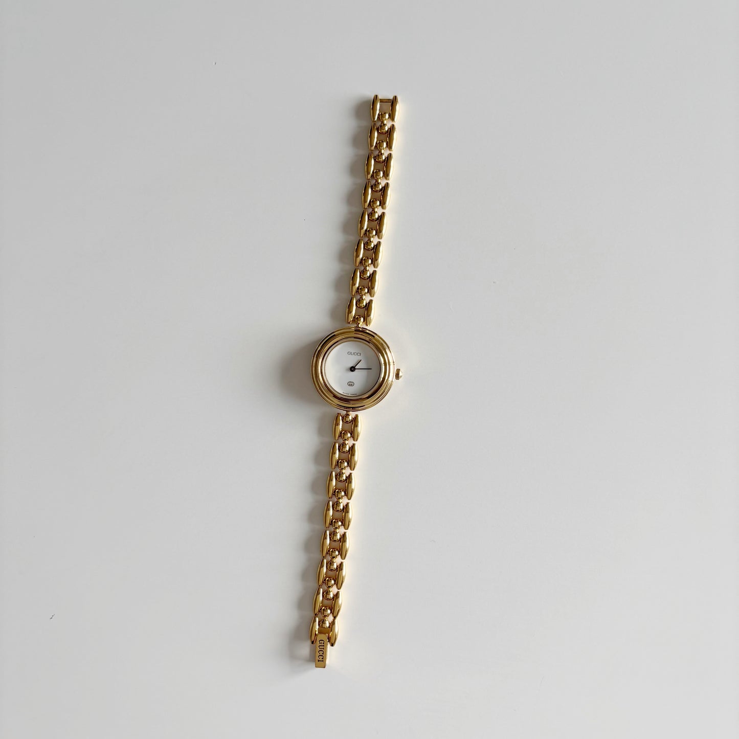 Gucci 1990s Interchangeable Bezel Gold Plated Watch with 6 bezels, case (160mm)