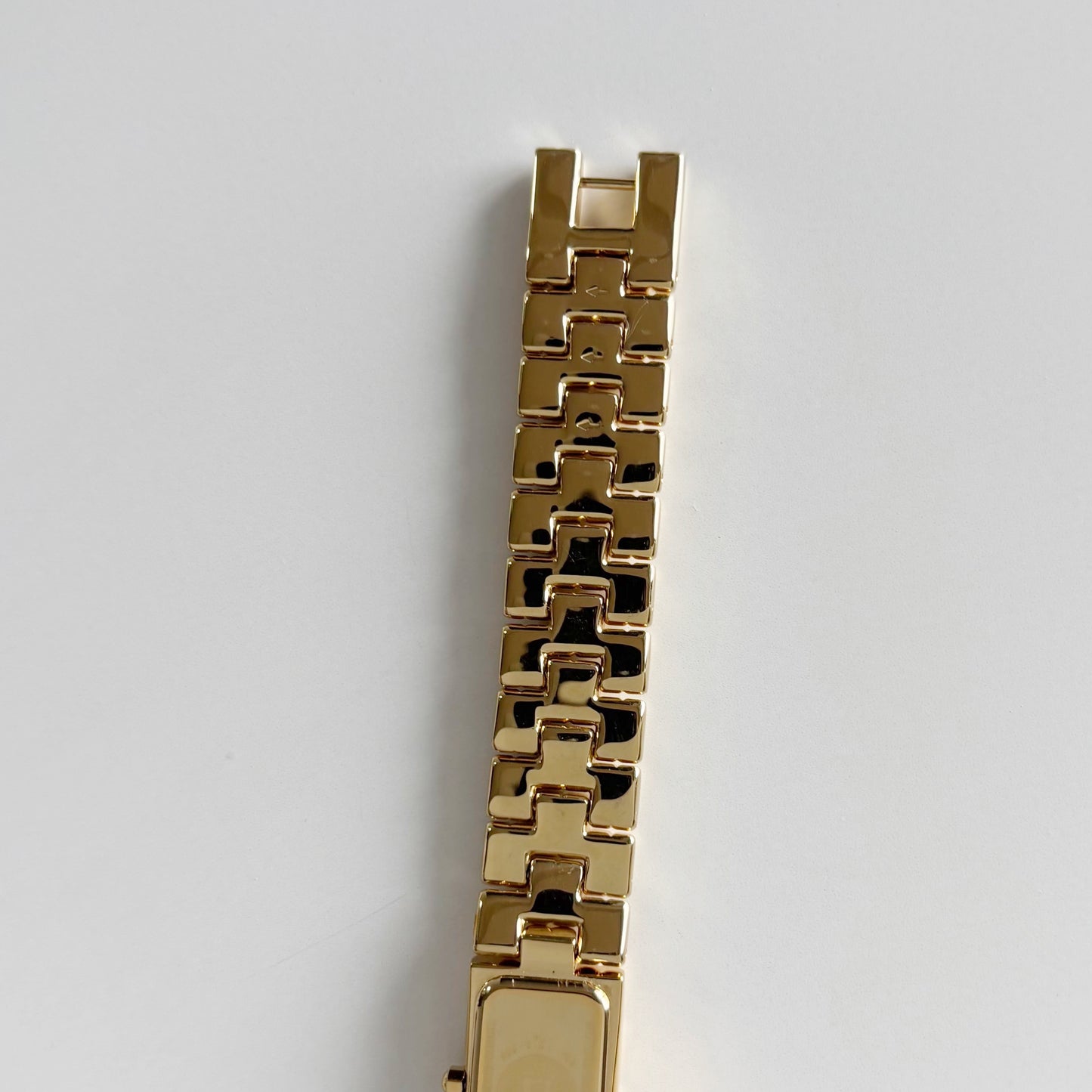 Fendi 1990s Rectangular Dial Gold Plated Watch