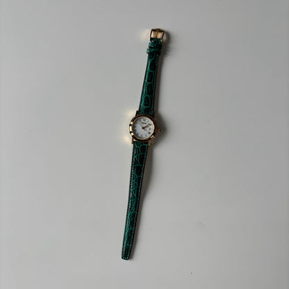 Gucci 1990s Date Round Dial Gold Plated Watch