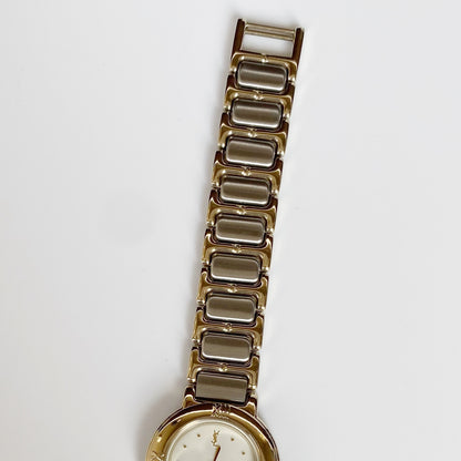 Yves Saint Laurent Round Two Tone Watch