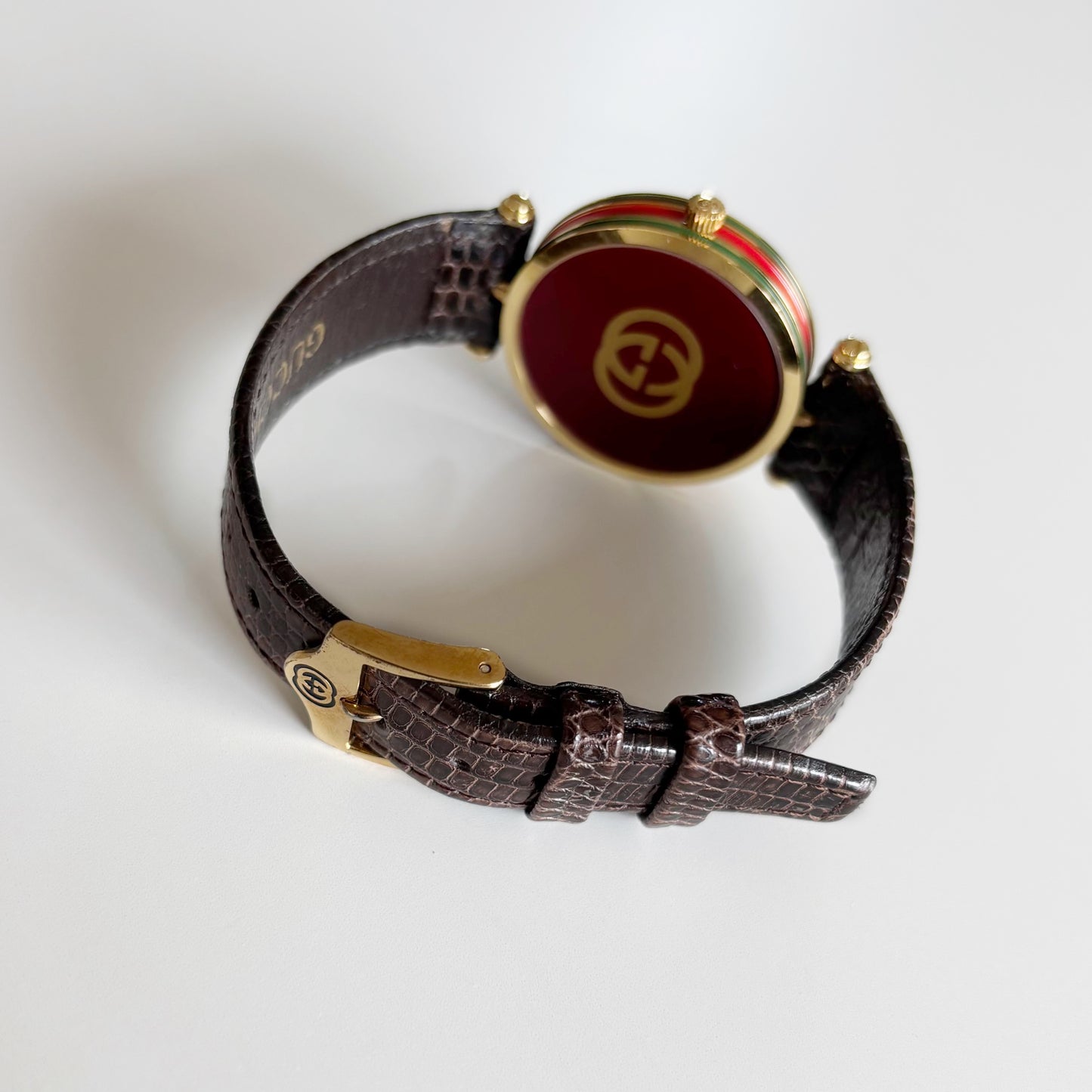 Gucci 1980s Sherry Round Dial Gold Plated Watch (Large)