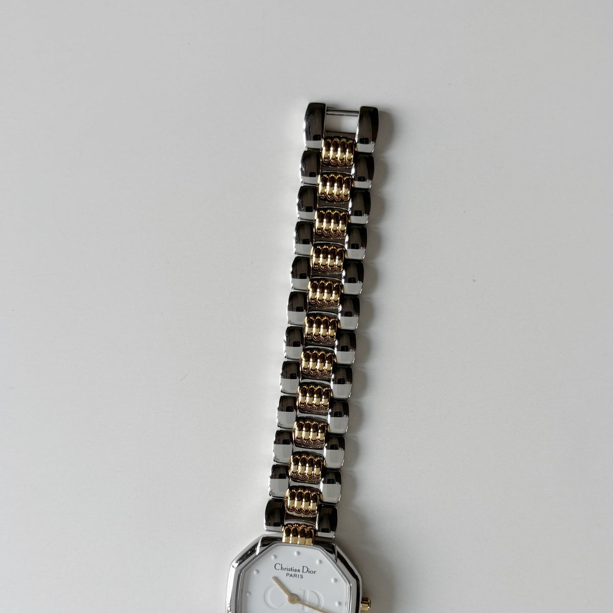 Dior 1990s Octagon Dial Two Tone Gold Plated Watch
