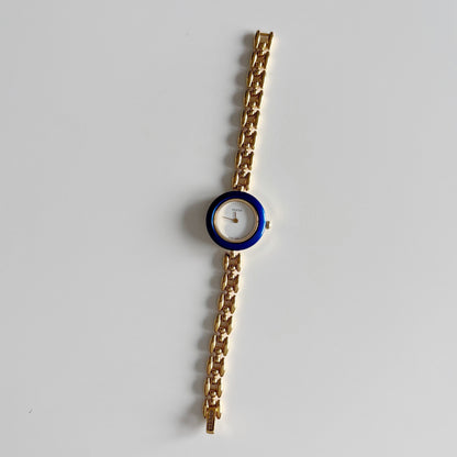 Gucci 1990s Interchangeable Bezel Gold Plated Watch with 6 bezels, case (162mm)
