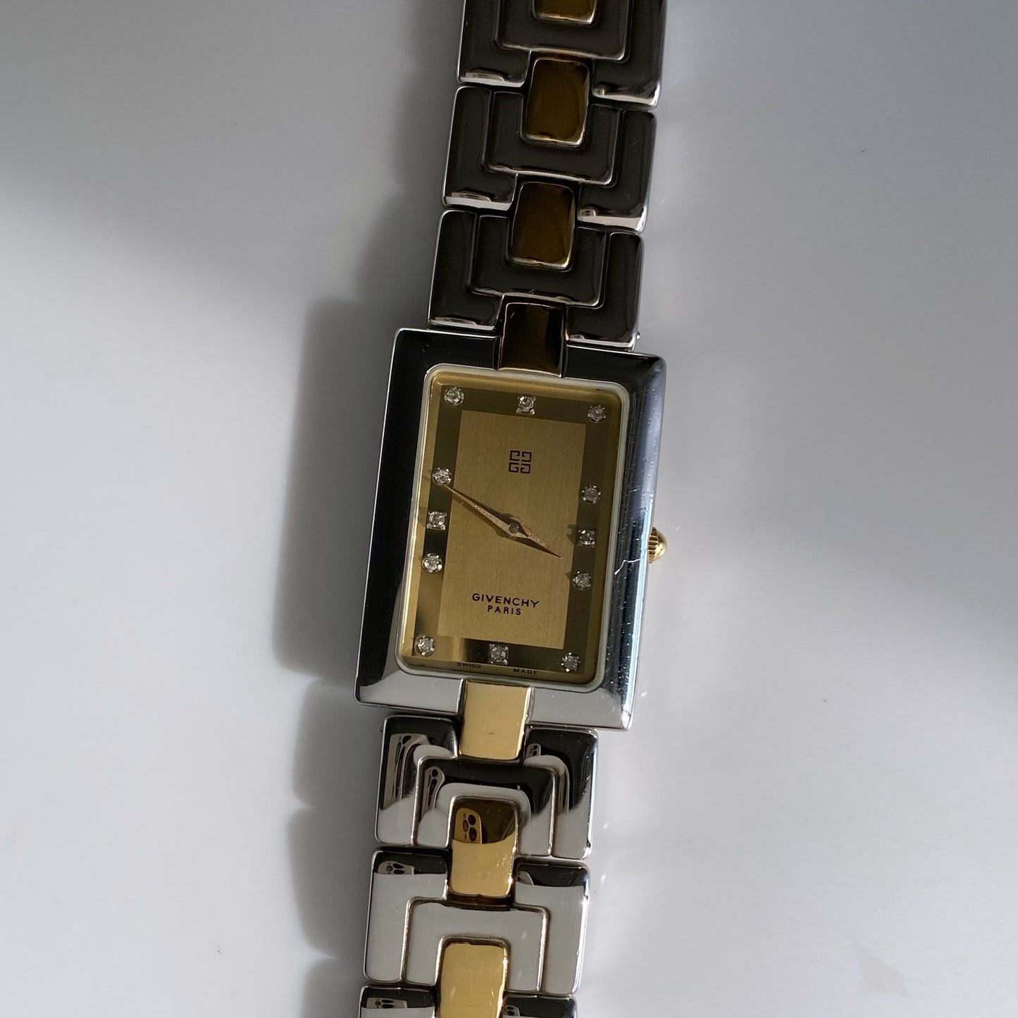 Givenchy 1990s Tank Two Tone Watch