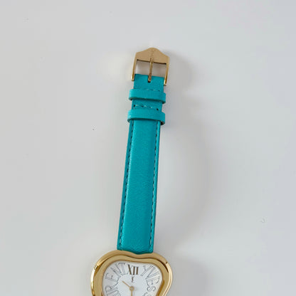 Yves Saint Laurent 1990s Hear Shaped Gold Plated Watch