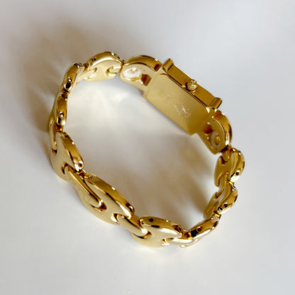 Gucci 1990s Interchangeable Strap Gold Plated Watch with 3 straps, case