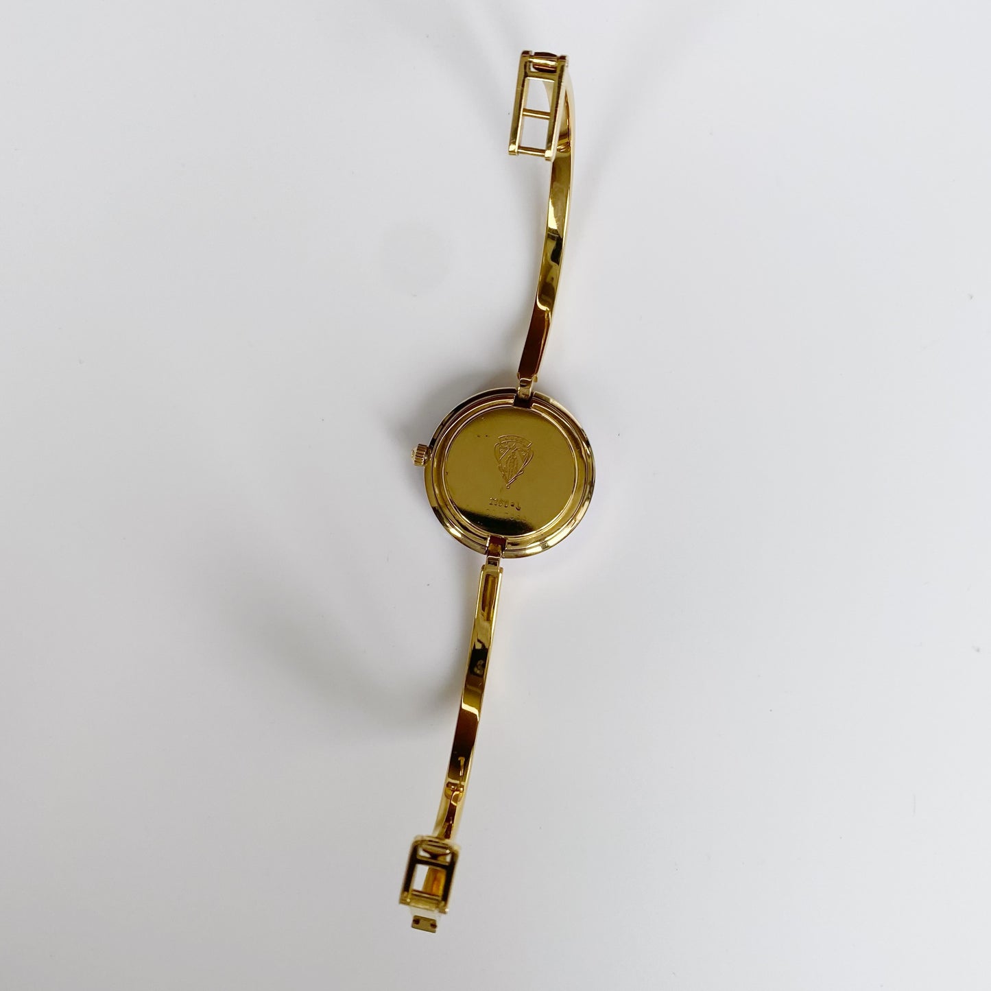 Gucci 1990s Interchangeable Bezel Gold Plated Bangle Watch with 12 bezels, case