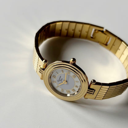 Dior 1990s Round Dial Gold Plated Watch