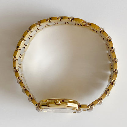 Dior 1990s Octagon Two Tone Gold Plated Watch