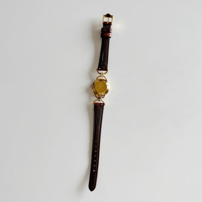 Gucci 1990s Round Dial Gold Plated Watch