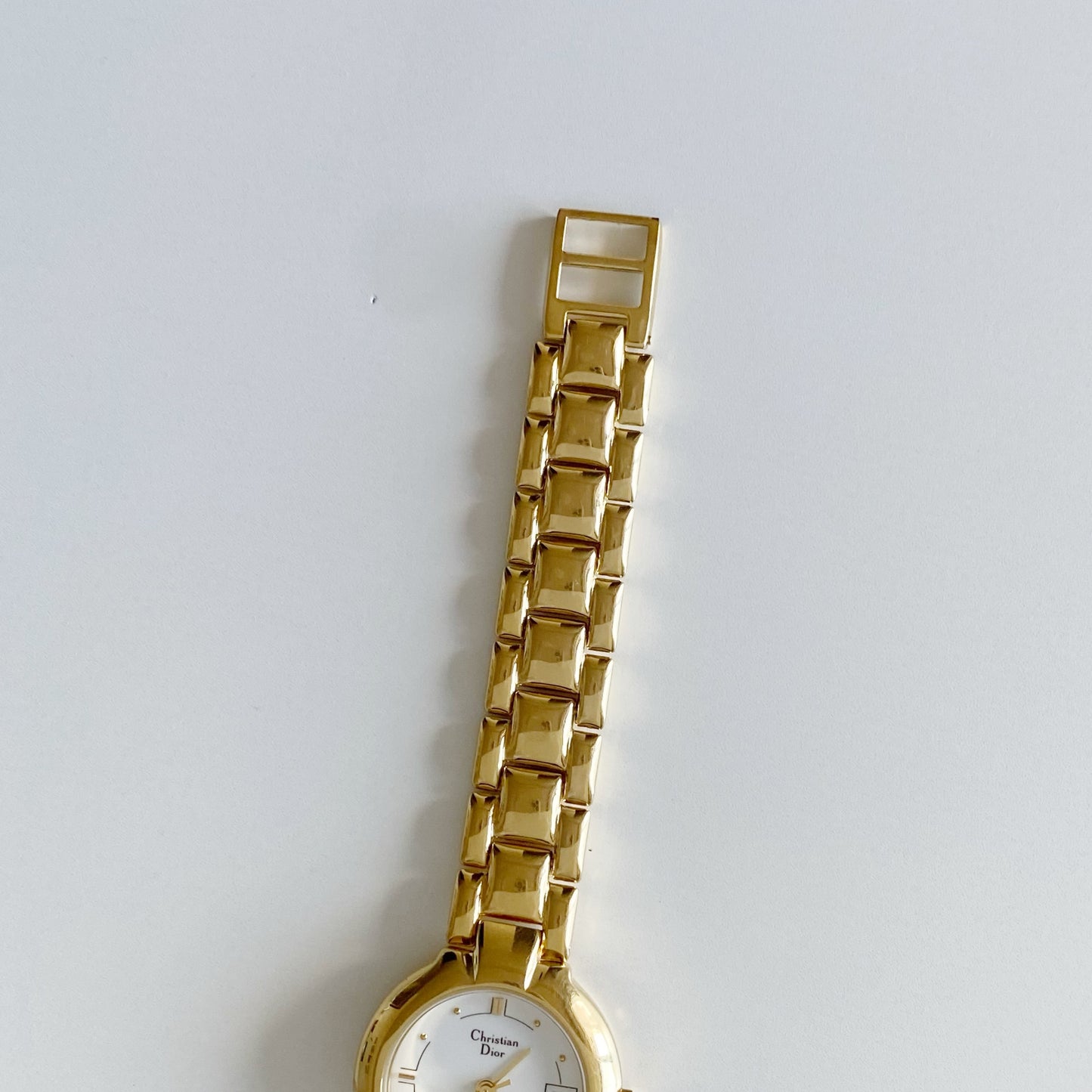 Dior 1990s Round Dial Gold Plated Watch