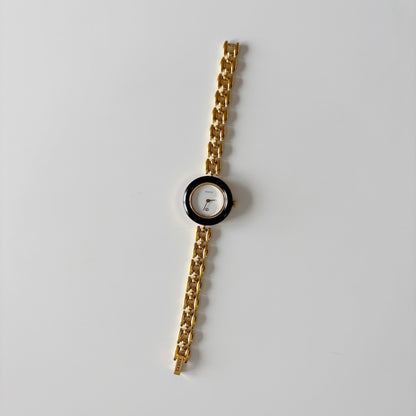 Gucci 1990s Interchangeable Bezel Gold Plated Watch with 6 bezels. case (160mm)
