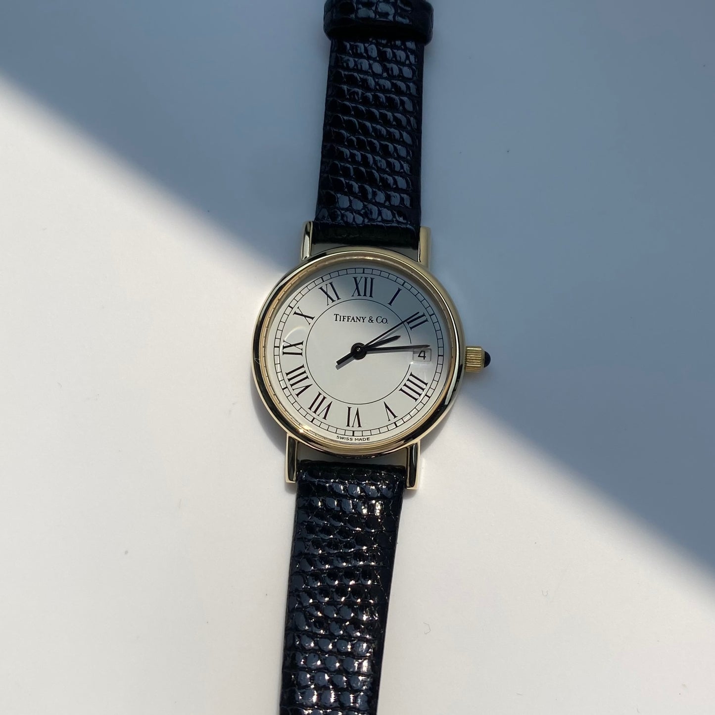 Tiffany 1990s 14K Solid Gold Round Watch