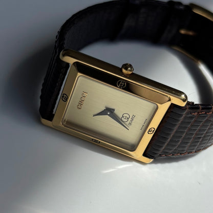 Gucci 1980s Tank Gold Plated Watch (Large)