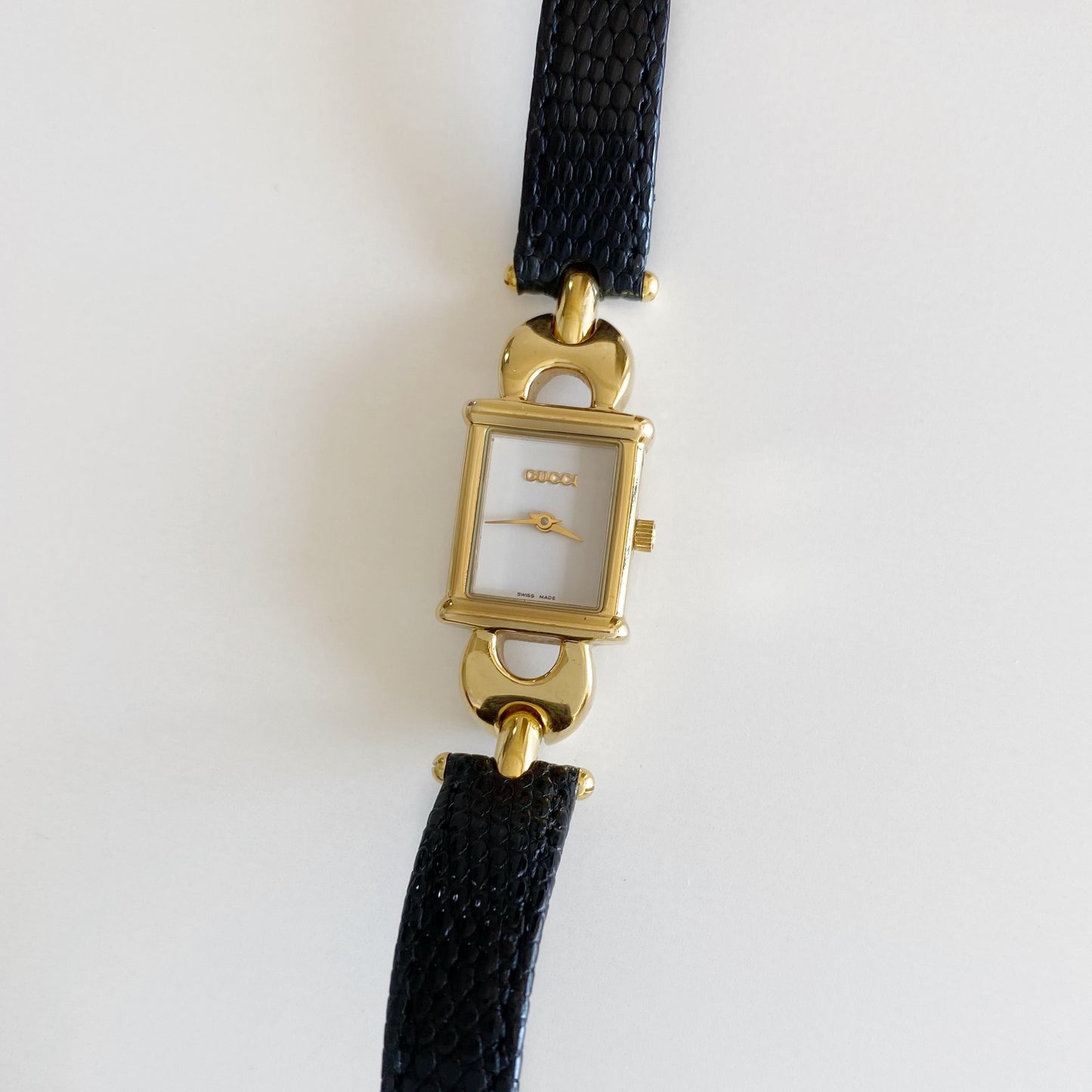 Gucci 1990s Interchangeable Belt Gold Plated Watch with 3 belts, case