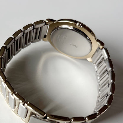 Yves Saint Laurent 1990s Round Dial Two Tone Watch (Large)