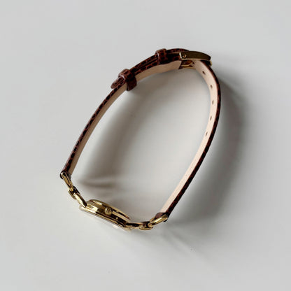 Gucci 1990s Seashell Dial Gold Plated Horsebit Gold Plated Watch