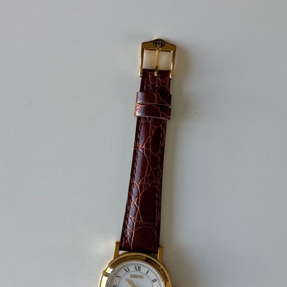 Gucci 1990s Date Round Dial Gold-Plated Watch
