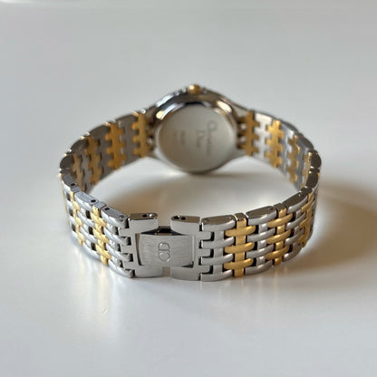 Dior 1990s Date Round Dial Two Tone Gold Plated Watch