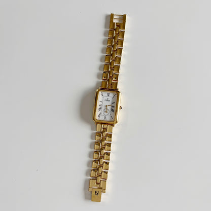 Fendi 1990s Tank Gold Plated Watch (Large)
