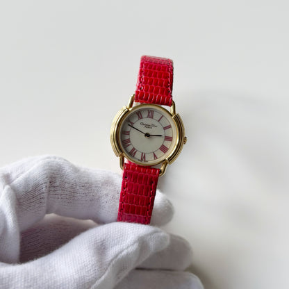 Dior 1990s Seashell Dial Gold Plated Watch