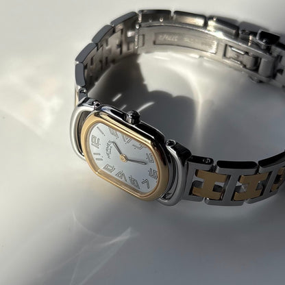 Hermes 1990s Rallye Two Tone Watch