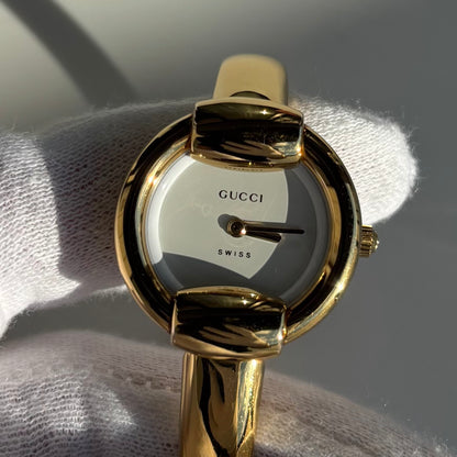 Gucci 1990s Gold Plated Bangle Watch (Small)