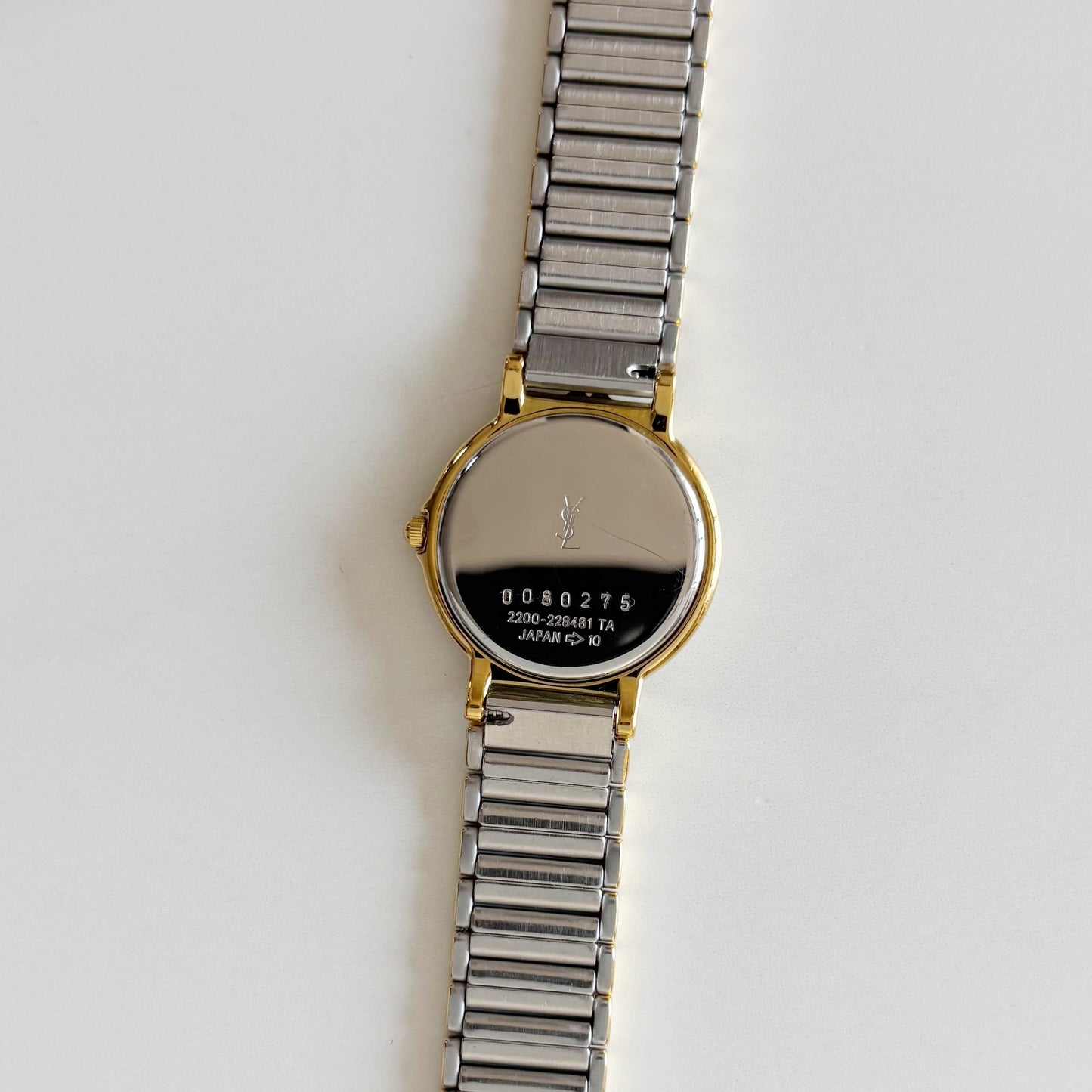 Yves Saint Laurent 1990s Round Dial Two Tone Watch