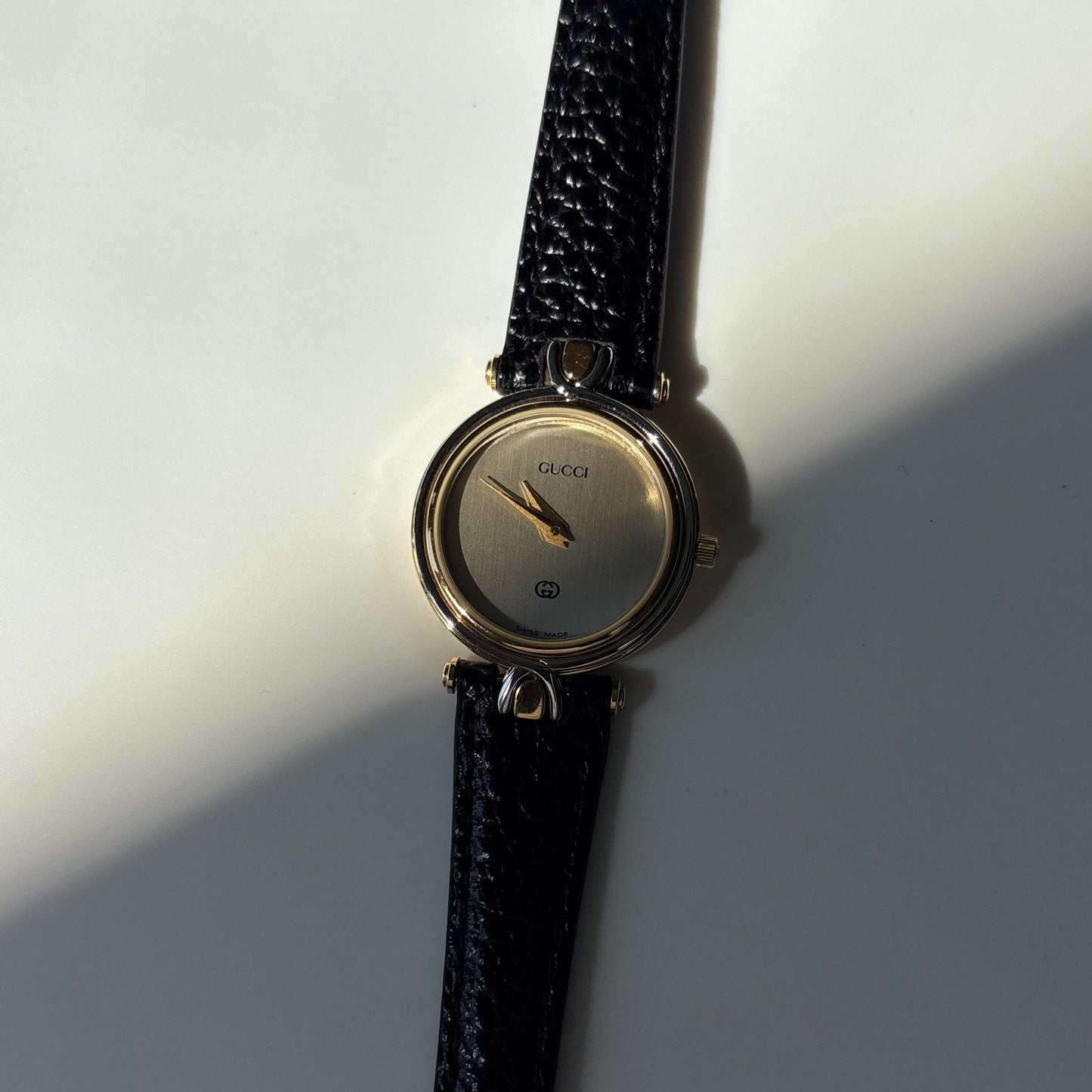 Gucci 1990s Round Dial Two Tone Watch