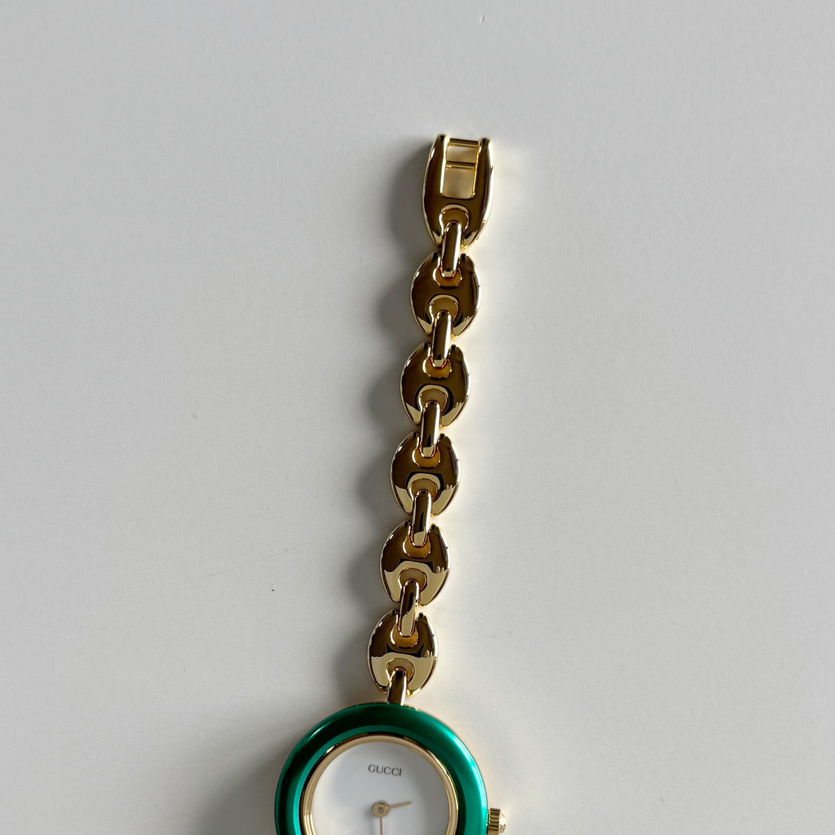 Gucci 1990s Interchangeable Bezel Gold Plated Chain Watch with 6 bezels, case (165mm)