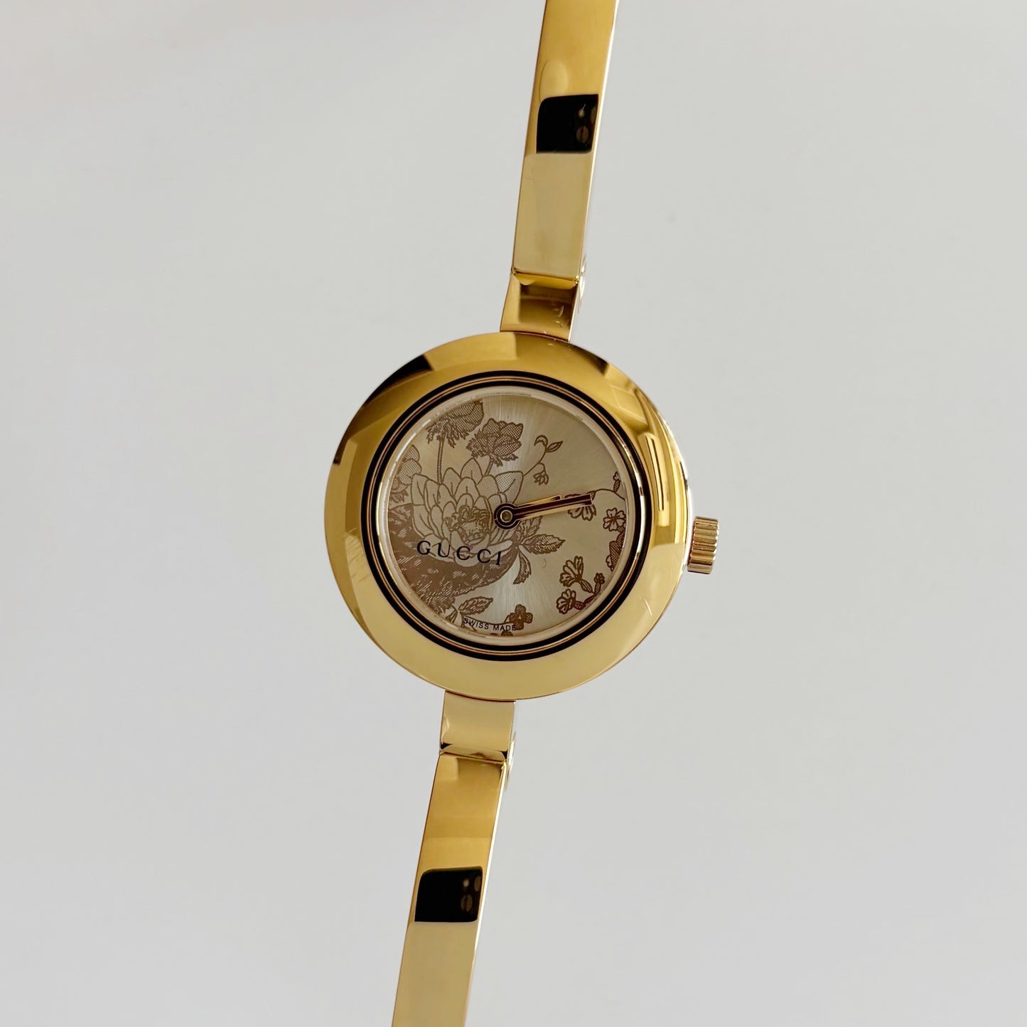 Gucci Early 2000s Gold Plated Bangle Watch