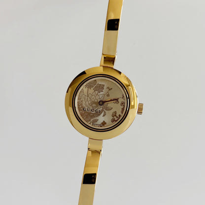 Gucci Early 2000s Gold Plated Bangle Watch
