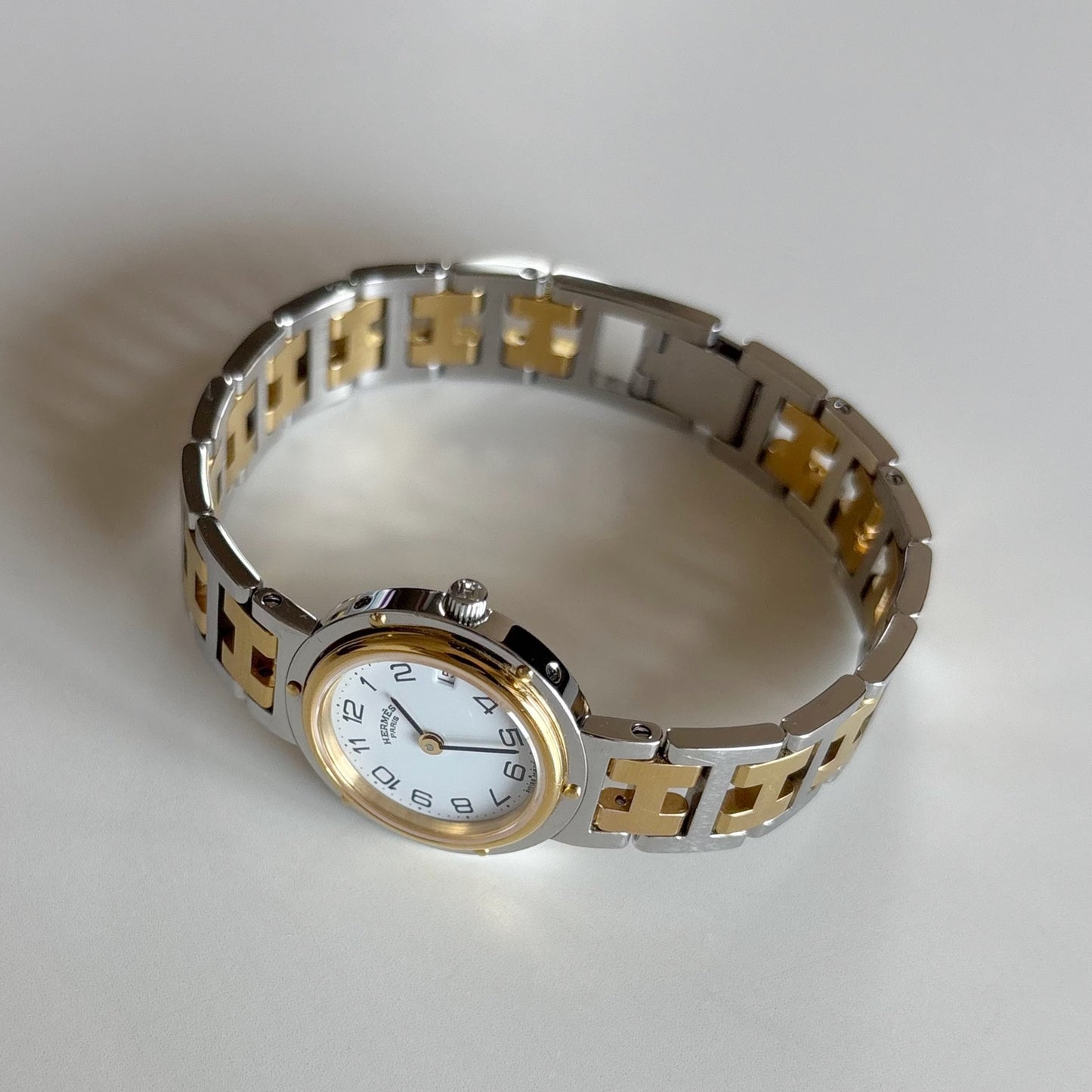 Hermes 1990s Clipper Two Tone Watch