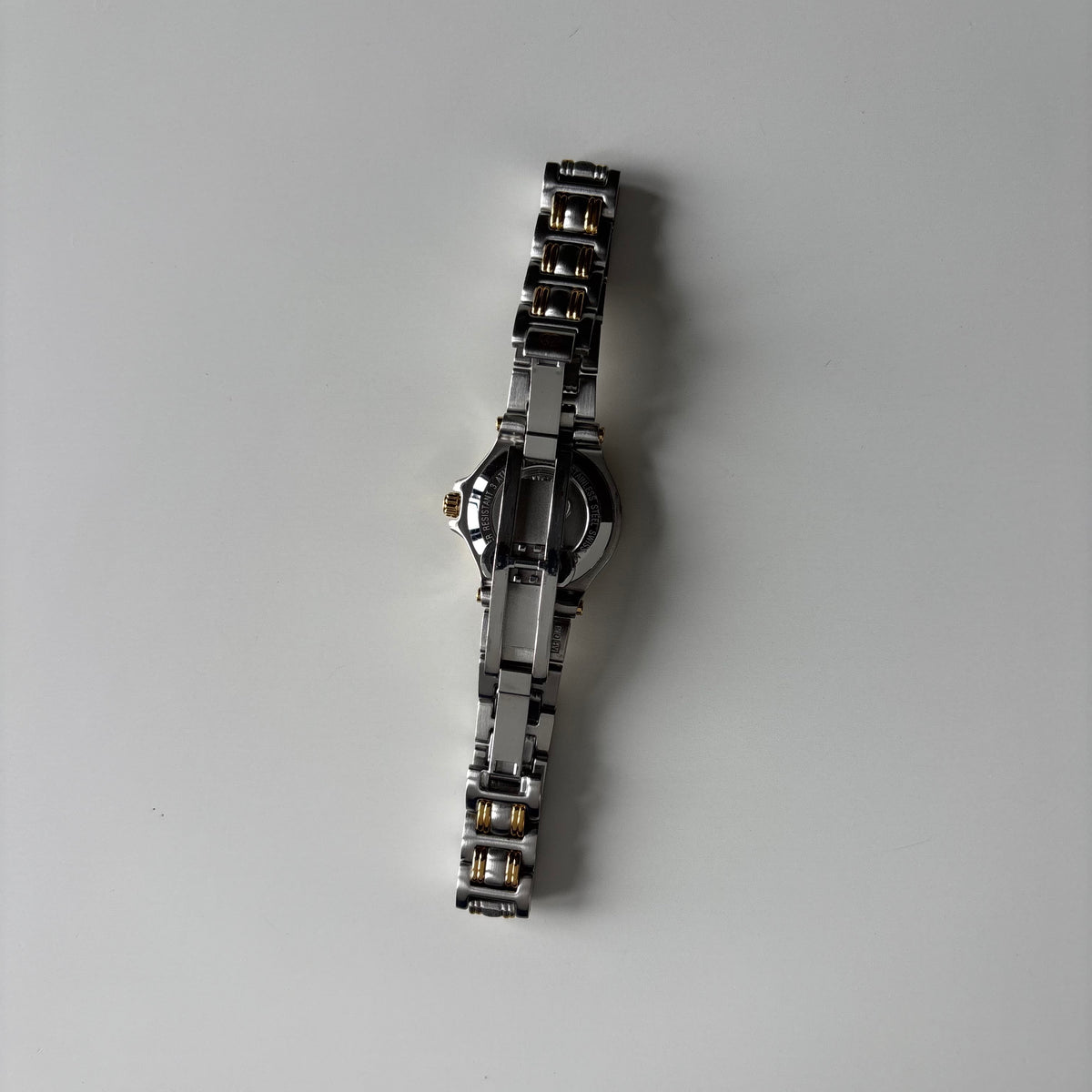 Gucci 1990s Date Black Round Dial Two-Tone Gold-Plated Watch
