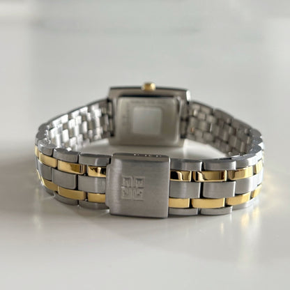 Givenchy 1990s Tank Two Tone Watch
