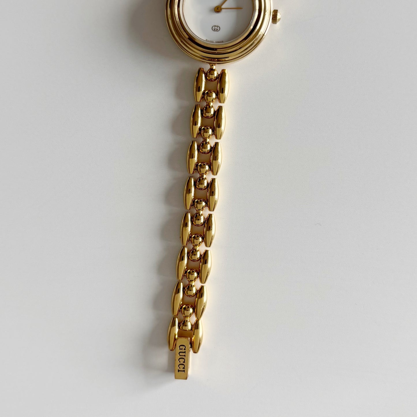 Gucci 1990s Interchangeable Bezel Gold Plated Watch with 6 bezels, case (160mm)