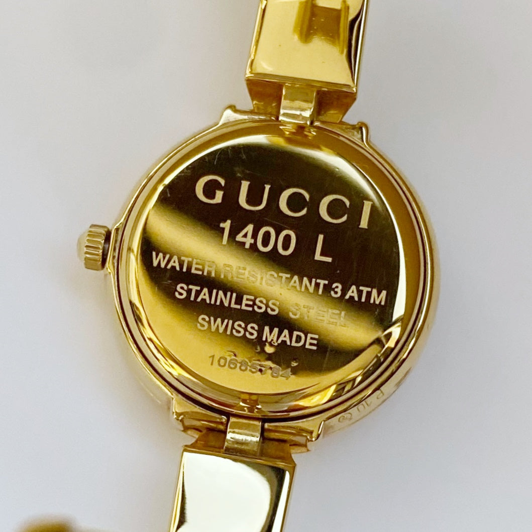 Gucci 1990s Gold Plated Bangle Watch