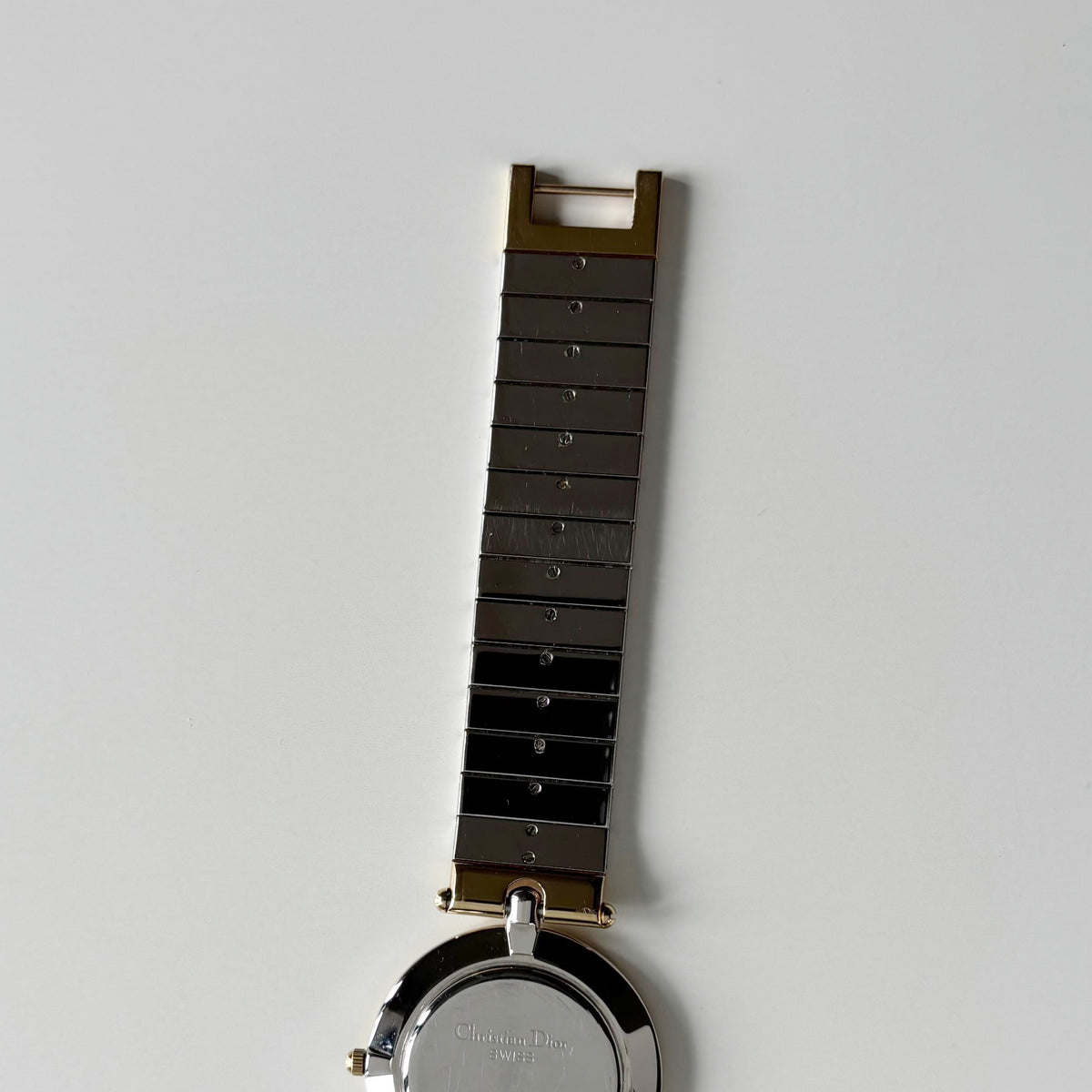 Dior 1990s Black Round Dial Two Tone Gold Plated Watch (Large)