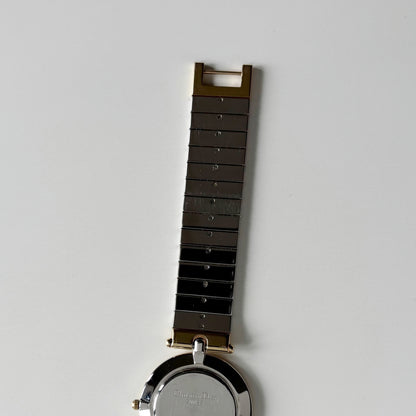 Dior 1990s Black Round Dial Two Tone Gold Plated Watch (Large)