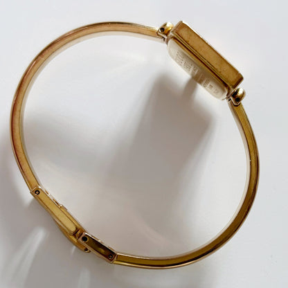 Gucci 1990s Seashell Dial Gold Plated Bangle Watch