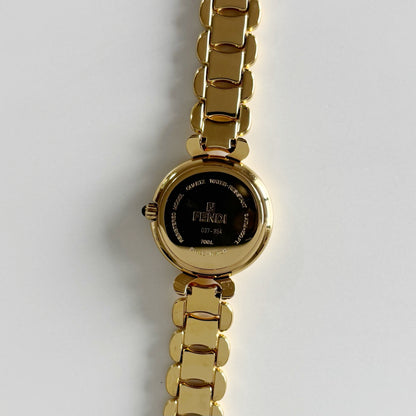 Fendi 1990s Seashell Dial Gold Plated Watch