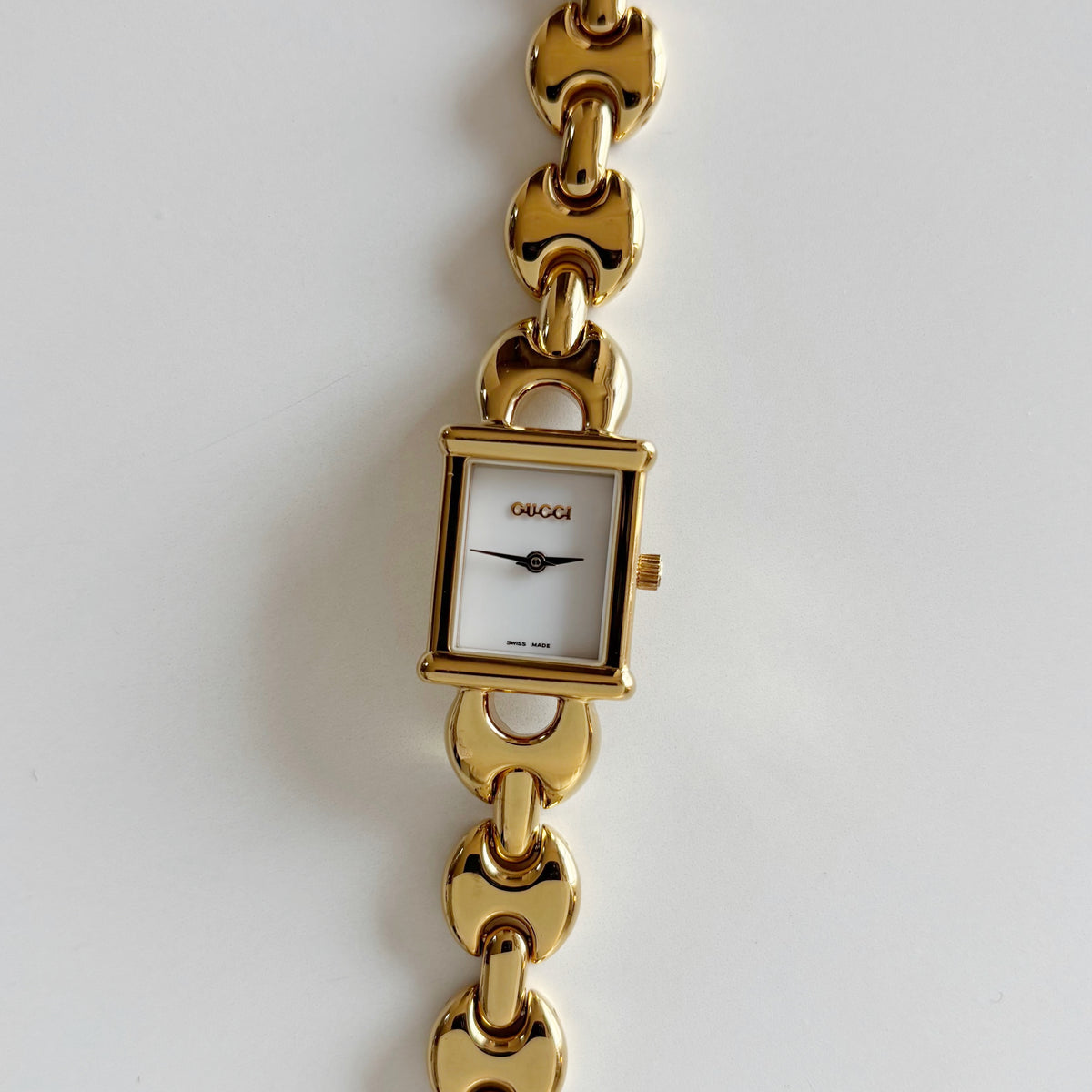 Gucci 1990s Interchangeable Strap Gold Plated Watch with 3 straps, case