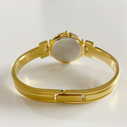 Givenchy 1990s Black Dial Gold Plated Bangle Watch