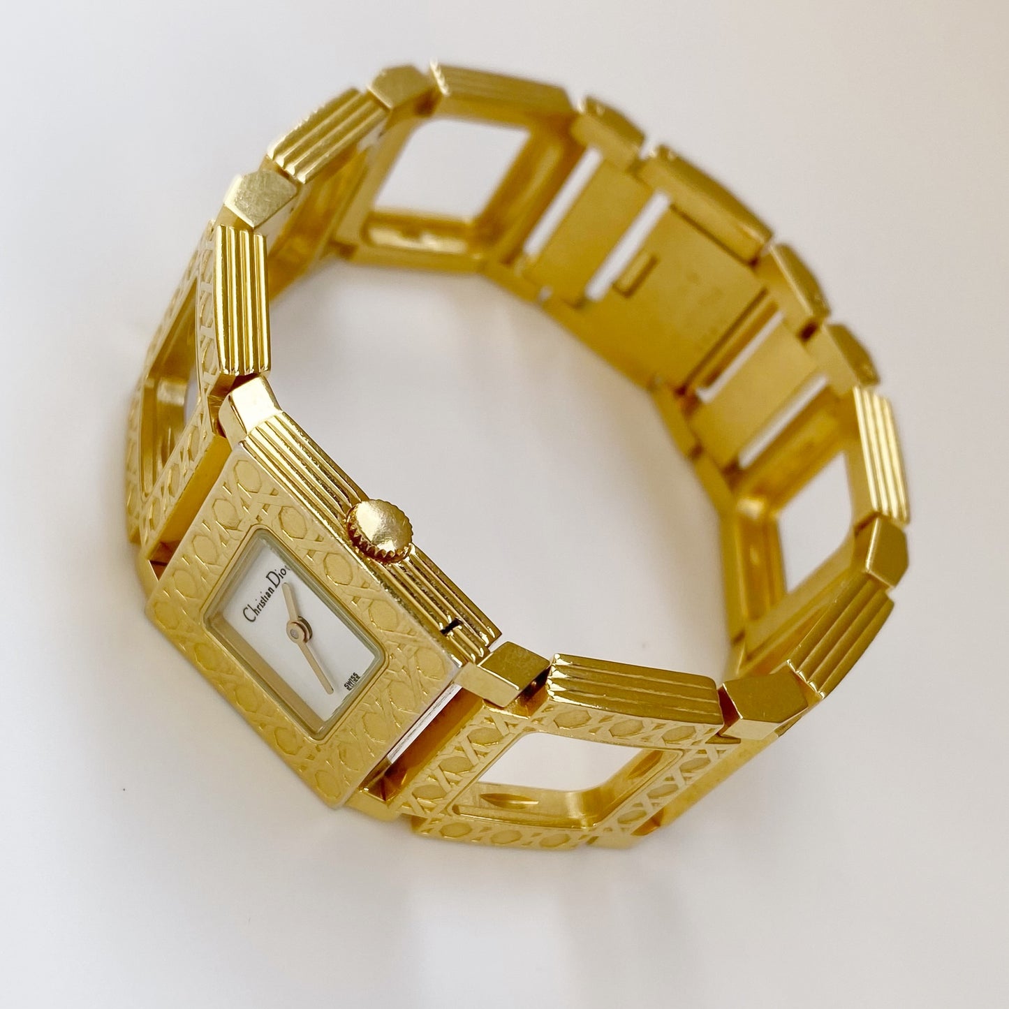 Dior Early 2000s La Parisienne Gold Plated Interchangeable Watch