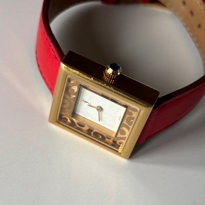 Yves Saint Laurent 1990s Square Dial Gold Plated Watch